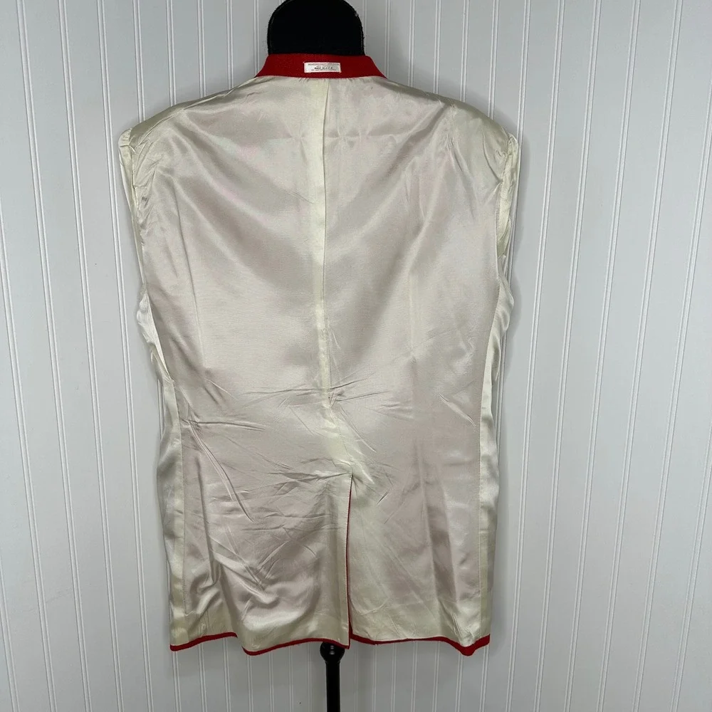 Vtg Laughton Hunter Red Blazer Sport Coat Suit Jacket Textured 2 Button Mens 44